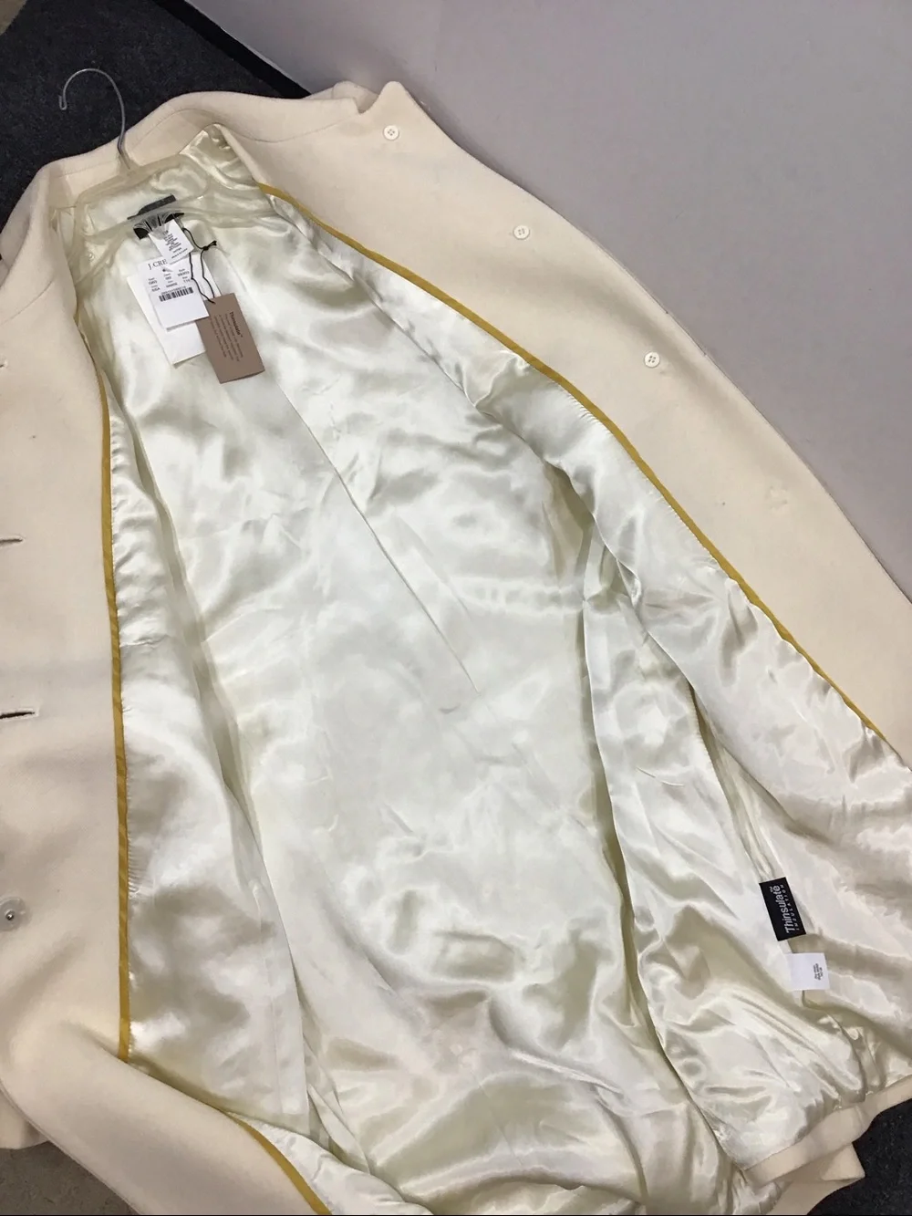 J. Crew Cream Winter White wool button front thinsulate a-line coat 10 NWT - Picture 10 of 12